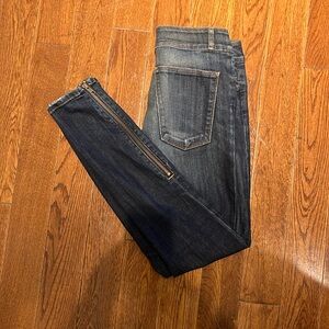 Current Elliott low rise jeans with calf zipper detail